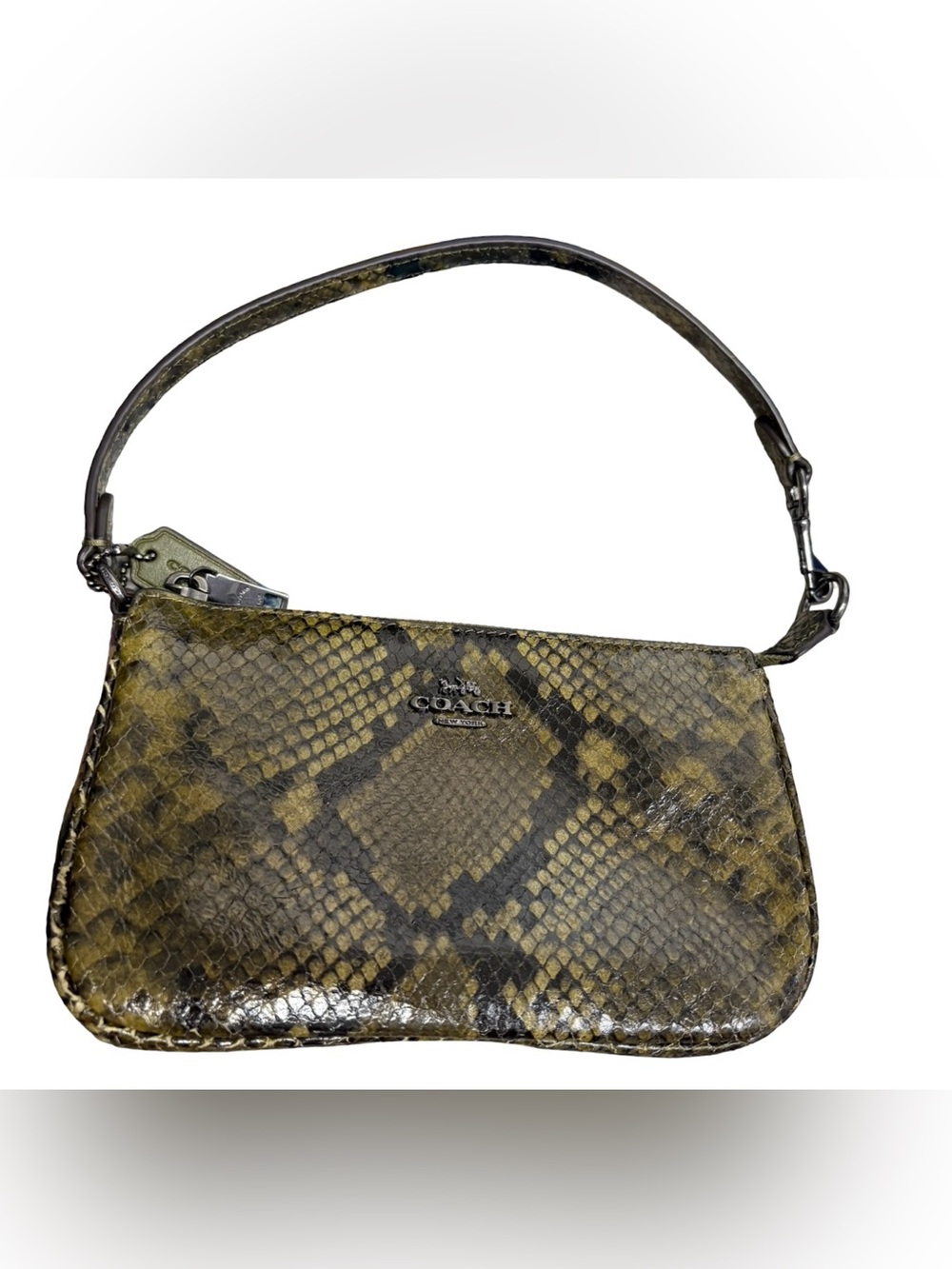 Coach Nolita 19 Snake Print Leather Shoulder Bag Olive CCF62 BNWOT
